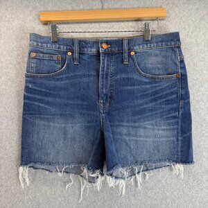 Madewell Womens High - Rise Denim Shorts Cut Off Jean Medium Wash Blue Size 30